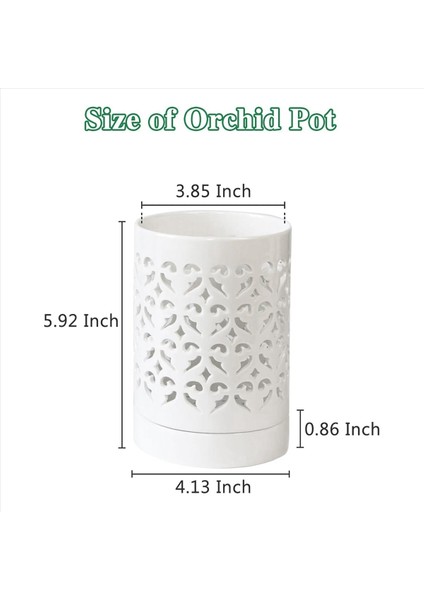 Delikli 3x Orkide Kaplar Repotting Için 4 Inç Seramik Orkide Tencere Çiçek Ekici Tenceresi Açık Nefes Alabilen Beyaz (Yurt Dışından) fırsatları