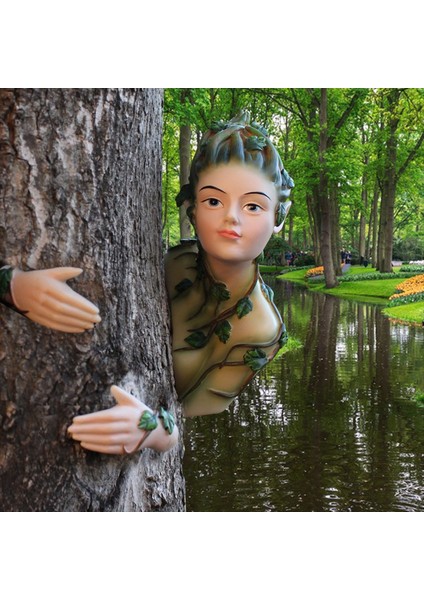 Peri Tree Hugger Açık Duru Duru Bahçe Dekor Forestelves Heykelleri Heykeller Ağaç Yüz Peeker Süslemeleri Bahçecilik Hediyesi (Yurt Dışından) fiyatları