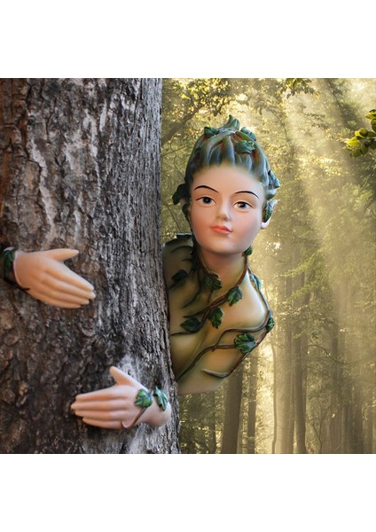 Peri Tree Hugger Açık Duru Duru Bahçe Dekor Forestelves Heykelleri Heykeller Ağaç Yüz Peeker Süslemeleri Bahçecilik Hediyesi (Yurt Dışından) indirimleri