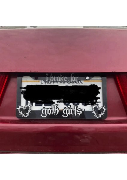 2x Siyah Plaka Çerçevesi Dekoratif Lisans Freni Goth Girls Otomatik Plaka Çerçevesi Araba Lover Için Taşınabilir (Yurt Dışından) indirimleri