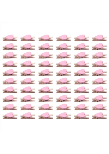Mini Aşk Kalp Şekli Ahşap Klipler Mesaj Fotoğraf Sahibi Albüm Kartı Kağıt Mandalları Dekor Fotoğrafçılığı - Pembe 60 Adet (Yurt Dışından)