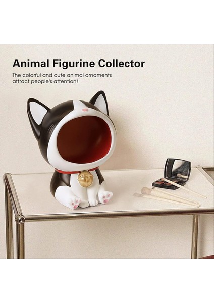 Şeker Yemeği Için Sevimli Kedi Heykeli Anahtar Veya Aksesuarlar Için Büyük Ağız Temizliği ile Kapalı Dekor (Yurt Dışından) indirimleri