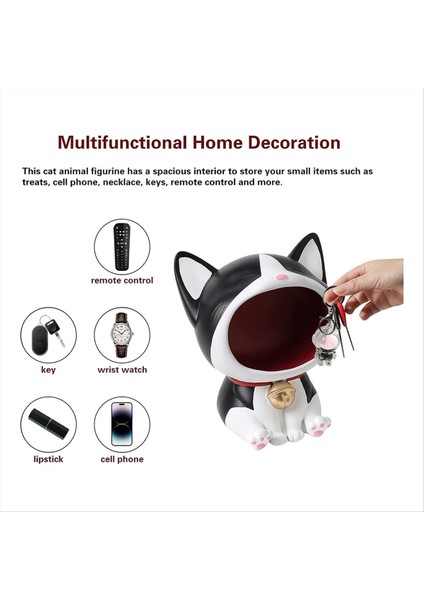 Şeker Yemeği Için Sevimli Kedi Heykeli Anahtar Veya Aksesuarlar Için Büyük Ağız Temizliği ile Kapalı Dekor (Yurt Dışından) fırsatları