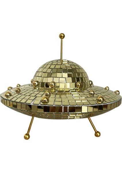 Ayna Yansıtıcı Toplar Disko Topu Ufo Sevimli Masa Aksesuarları Minyatür Öğeler Ev Dekorasyon Estetik Modern Altın (Yurt Dışından)