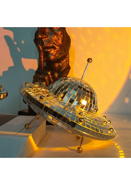 Ayna Yansıtıcı Toplar Disko Topu Ufo Sevimli Masa Aksesuarları Minyatür Öğeler Ev Dekorasyon Estetik Modern Altın (Yurt Dışından) indirimleri