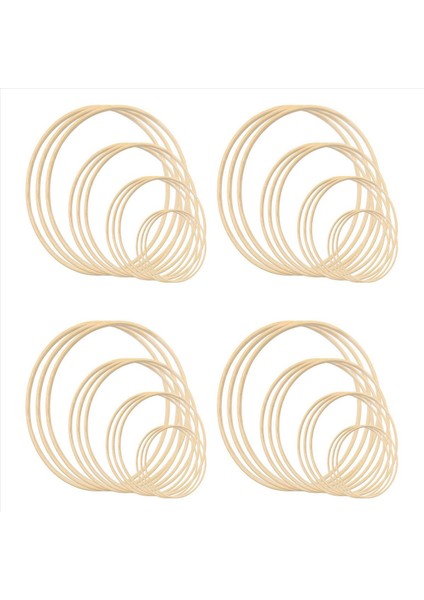 48X Bambu Çiçek Çember Çelenk Makrome Zanaat Dream Catcher Hoops Halkalar Için Dıy Düğün Çelenk Dekoru Makro Dream Catcher (Yurt Dışından)