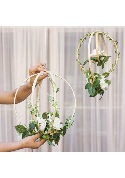 48X Bambu Çiçek Çember Çelenk Makrome Zanaat Dream Catcher Hoops Halkalar Için Dıy Düğün Çelenk Dekoru Makro Dream Catcher (Yurt Dışından) modelleri