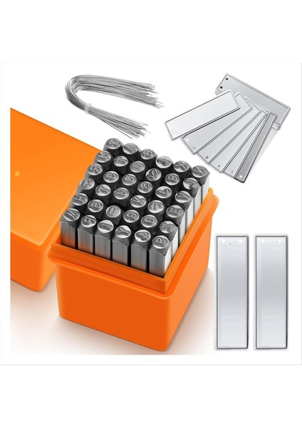 36 Pcs Çelik Metal Damgalama Seti 1/8 Inç (3mm) 50 Adet Alüminyum Bitki Etiketi Çelik Numarası ve Harf Damgası Alet Kiti (Yurt Dışından)