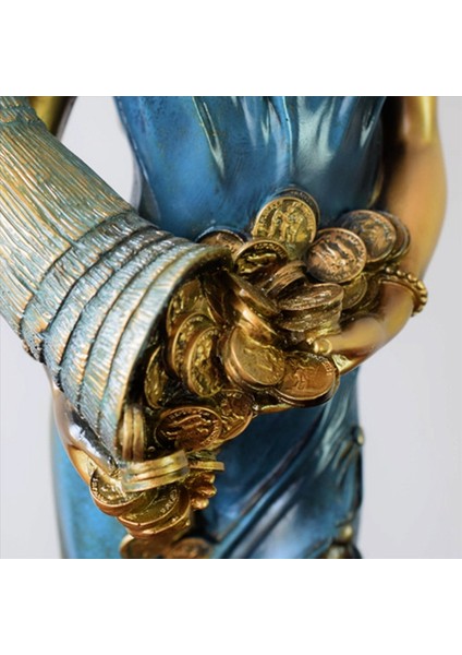 4x Göz Kaşdaş Fortuna Heykeli Antik Yunan Roman Tanrıçası Fortune Vintage Blue Luck Heykel Şans Dekorasyonları (Yurt Dışından)