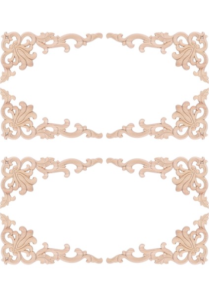 8pcs Avrupa Çiçek Zanaat Mobilya Dekoratif Oyma Ahşap Ahşap Modern Duvar Çerçevesi Köşe Kapı (Yurt Dışından) fırsatları