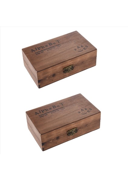 140PCS Paketi Lastik Damgalar Set Vintage Ahşap Kutu Kasa Alfabe Harfleri Numarası Zanaat (Mürekkep Ped Yok) (Yurt Dışından)