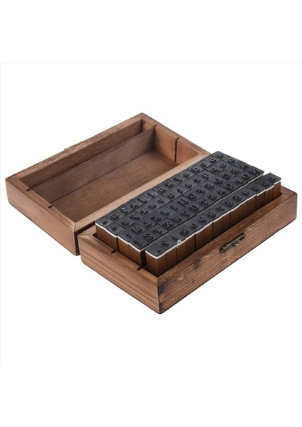 140PCS Paketi Lastik Damgalar Set Vintage Ahşap Kutu Kasa Alfabe Harfleri Numarası Zanaat (Mürekkep Ped Yok) (Yurt Dışından) modelleri
