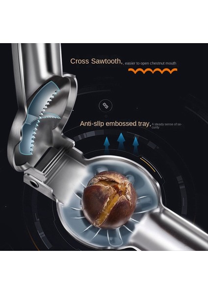 Paslanmaz Çelik Kestane Kelepçesi Kestane Açıcı Çok Fonksiyonlu Bombardıman ve Soyma Ceviz Kelepçe Somun Kestane Aracı (Yurt Dışından) modelleri