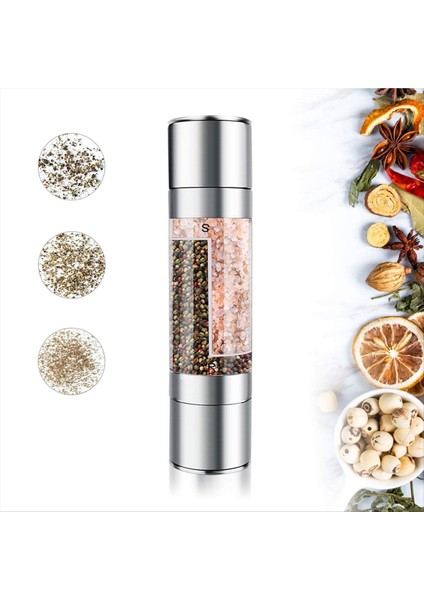 Tuz ve Biber Öğütücü - 2&#39;den 2 Manuel Paslanmaz Çelik Tuzlu Mill Fabrikası Baharat Öğütücüler Shakers (Yurt Dışından) fiyatları