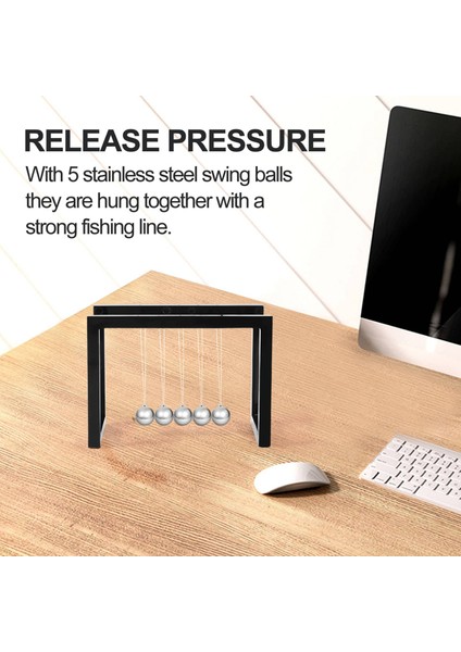 Newton Balls Cradle Denge Ball Newton Sarkık Süsleri Ev Dekorasyon Masası Seconction Oyuncak Hediye Siyah (Yurt Dışından) modelleri