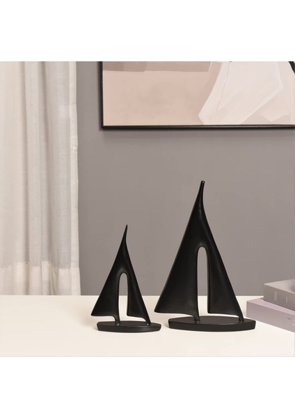 Modern Heykeller Ev Dekor Yelkenli Dekor Süs Tekne Süslemeleri Heykel Dekor Sanat Heykelleri ve Heykeller (2pcs) Siyah (Yurt Dışından) modelleri
