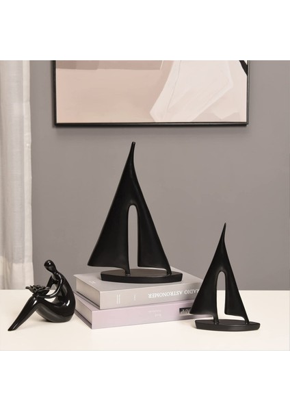 Modern Heykeller Ev Dekor Yelkenli Dekor Süs Tekne Süslemeleri Heykel Dekor Sanat Heykelleri ve Heykeller (2pcs) Siyah (Yurt Dışından) indirimleri