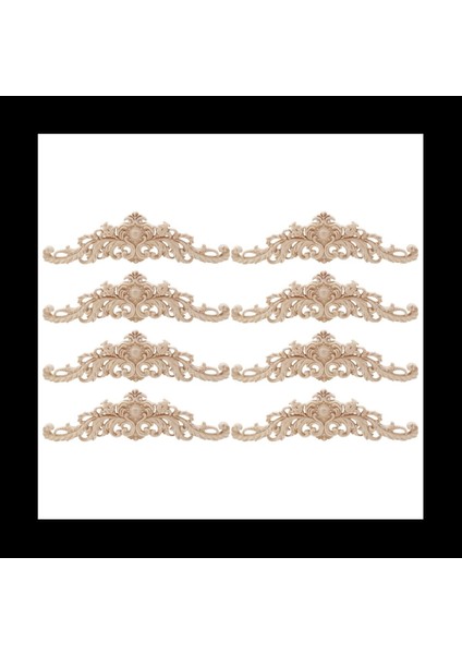 Mobilya Dolabı Boyasız Ahşap Kalıplar Için Doğal Ahşap Aplikler 8x (Yurt Dışından)