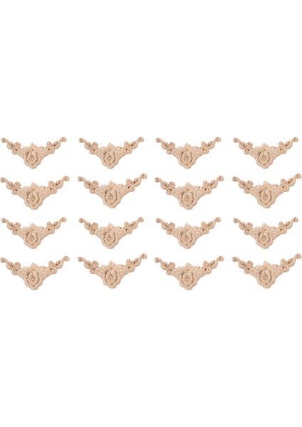 16PCS 8 x 8cm Ahşap Oyma Köşe Onlay Aplike Kapı Dolabı Gül Boyasız Avrupa Tarzı (Yurt Dışından)