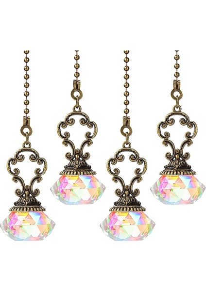 4 Adet Yapay Kristal Tavan Fanı Çeken Zincirler Çekme Zinciri Uzatma Işık Tavan Fanı Masa Lambası Için Konektörlü (Yurt Dışından)