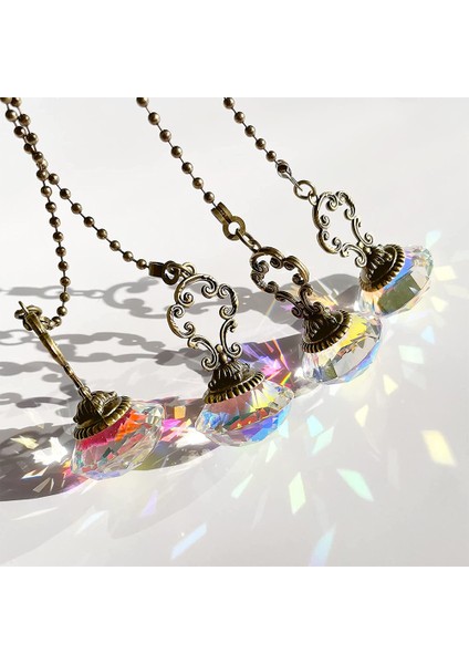 4 Adet Yapay Kristal Tavan Fanı Çeken Zincirler Çekme Zinciri Uzatma Işık Tavan Fanı Masa Lambası Için Konektörlü (Yurt Dışından) fiyatları