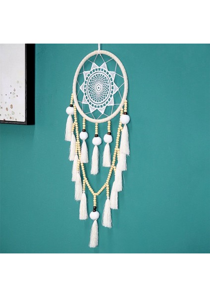 Macrome Duvar Asma Rüya Catcher Büyük Doğal Hairball (Püsküllü Boncuklar) (Yurt Dışından) indirimleri