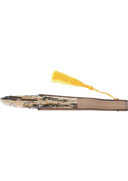 2x Klasik Tarzı Şakayık Çiçek Kumaş Bambu Katlanır Dans El Fan Bej (Yurt Dışından) fırsatları