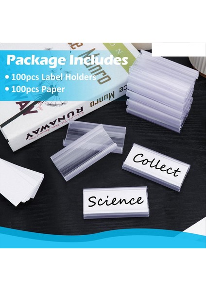 100 Kağıt Ekli 100 Kağıt Raf Etiket Tutucuları Tel Etiket Tutucu Plastik Raf Etiketleri 1-1/4inch Rafları Uyumlu (Yurt Dışından) indirimleri