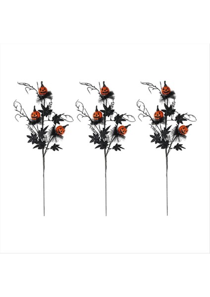 Yapay Kabak Şubeleri Cadılar Bayramı Siyah Akçaağaç Yaprak Kabak Ziyafet Cadılar Bayramı Çiçek Dekoru Perili Dekorasyon 3 Pcs (Yurt Dışından)