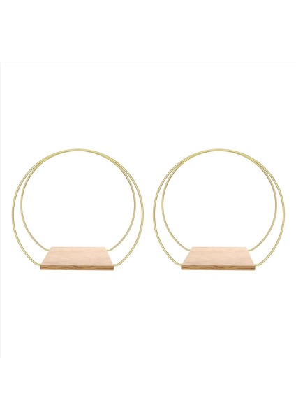 2 Set Metal Çiçek Çember Merkez Parçası Stand 12 Inç Altın Çiçek Halkası Çelenk Asma Mum Çemberi Merkez Parçası (Yurt Dışından)