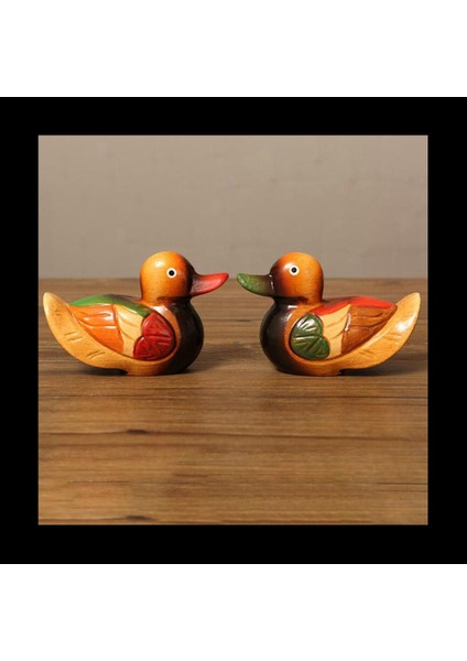 Ahşap Mandarin Ördek Model Dekor 4pcs El Yapımı Düğün Hediyesi Başucu Süsleme Yaratıcı Mandarin Ördek Heykelcik (Yurt Dışından) fırsatları