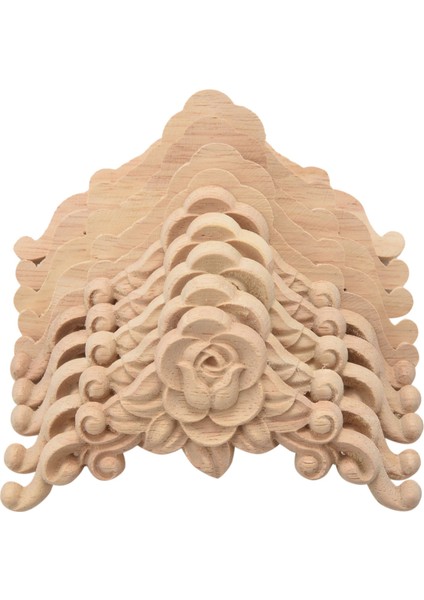 10PCS Çiçek Ahşap Oyma Çıkartma Köşesi Aplike Dekorasyon Çerçeve Ahşap Figürinler Dolap Dekoratif El Sanatları (Yurt Dışından)