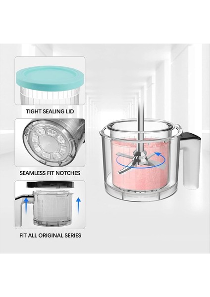 Dondurma Kapları Ninja Creami Pints ​​ve Lids 24OZ Creams Creami Deluxe NC501 NC500 Serisi Kepçe ile (Yurt Dışından) modelleri