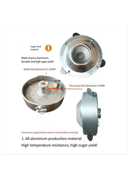Şeker Header Candy Floss Pamuk Şeker Makinesi Kazan Şeker Outlet Cihaz Pamuk Şeker Maker Için Parçalar Döner 110V (Yurt Dışından) modelleri