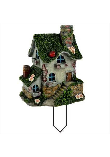 Yeşil Moss Cottage Saksı Tesisi Bahçe Bahçesi Çim Düz Akrilik Dekoratif Zemin Fiş Propa Süslemeleri Çim Dekorasyon Hediyesi (Yurt Dışından)