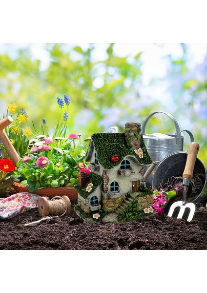 Yeşil Moss Cottage Saksı Tesisi Bahçe Bahçesi Çim Düz Akrilik Dekoratif Zemin Fiş Propa Süslemeleri Çim Dekorasyon Hediyesi (Yurt Dışından) fiyatları