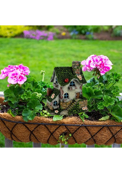 Yeşil Moss Cottage Saksı Tesisi Bahçe Bahçesi Çim Düz Akrilik Dekoratif Zemin Fiş Propa Süslemeleri Çim Dekorasyon Hediyesi (Yurt Dışından) modelleri