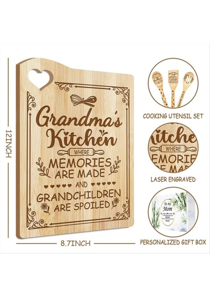 Bambu Kesme Kurulu Anneler Günü Kesme Tahtası Için Hediye, Pişirme Kurulu (Büyükanne) (Yurt Dışından) fırsatları