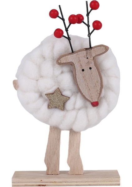 Yeni Iskandinav Noel Ahşap Yün Keçe Dekorasyonu Noel Elk Noel Baba Süs Noel Ağacı Masaüstü Dekorasyon C (Yurt Dışından)