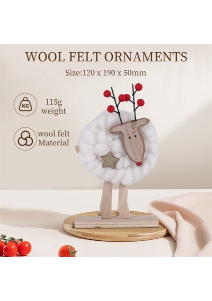 Yeni Iskandinav Noel Ahşap Yün Keçe Dekorasyonu Noel Elk Noel Baba Süs Noel Ağacı Masaüstü Dekorasyon C (Yurt Dışından) indirimleri