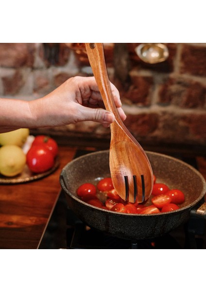 Ahşap Salata Sunucuları Seti 4 Servis Çatal Kaşık Kaşık Çatal Çatal Salata Kaşığı, Çatal (Yurt Dışından) fiyatları