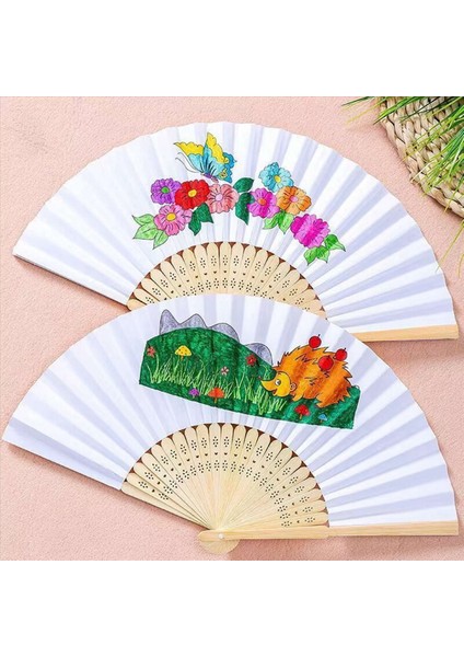80PCS Diy Kağıt Bambu Katlanır Fan Yetişkinler Çocuk Kaligrafi Boyama Pratiği Boş Beyaz Katlanır Fan Düğün Hediyeleri (Yurt Dışından) fiyatları