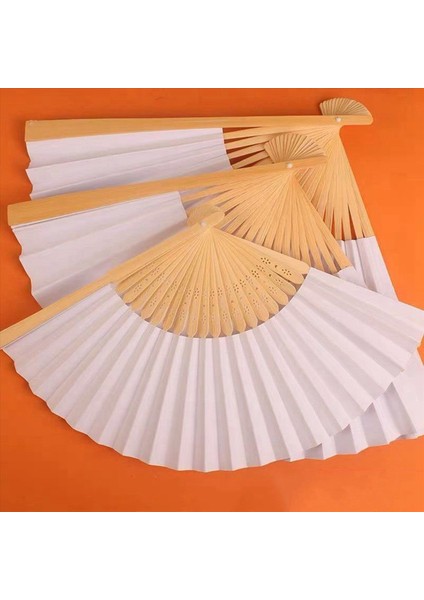 80PCS Diy Kağıt Bambu Katlanır Fan Yetişkinler Çocuk Kaligrafi Boyama Pratiği Boş Beyaz Katlanır Fan Düğün Hediyeleri (Yurt Dışından) indirimleri