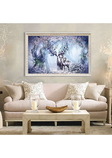 2x Dıy 5d Elmas Resim Rhinestone Nakış Resimleri Resimler Sanat El Sanatları Ev Duvar Dekoru- Elk Evi (Yurt Dışından) fiyatları