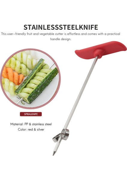 Yeni Yaratıcı Sebze Meyve Spiral Büküm Bıçağı Paslanmaz Çelik Manuel Spiral Oyma Kesici Mutfak Tepesi Dekorasyon Sebze Bıçağı Spiral Oyma Aracı Kırmızı (Yurt Dışından) fiyatları