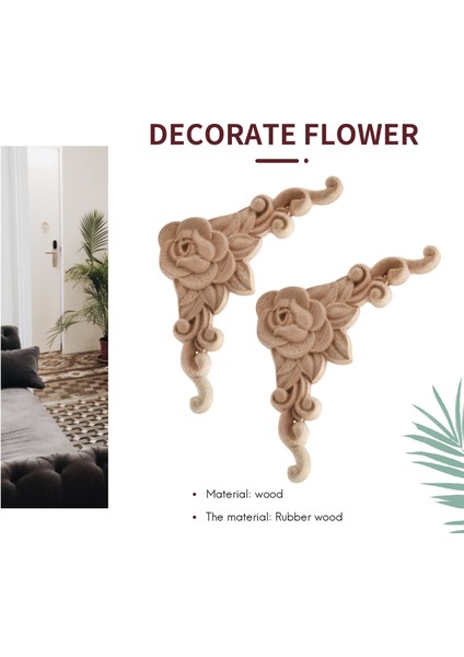 10PCS Çiçek Ahşap Oyma Çıkartma Köşesi Aplike Dekorasyon Çerçeve Ahşap Figürinler Dolap Dekoratif El Sanatları (Yurt Dışından) modelleri