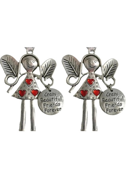 Hediye Arkadaşları Küçük Kolye Süsleri Melek Dekorasyon Noel Dostluk Dekorasyon Hediyesi Arkadaşlar Için Hediye Kırmızı (Yurt Dışından)