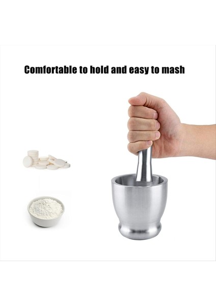 Paslanmaz Çelik Büyük Harç ve Havaneli Baharat Hapı Kırıcı, Mutfak Veya Öğütme Otları Için Koruyucu Kapaklı Seti (Yurt Dışından) indirimleri