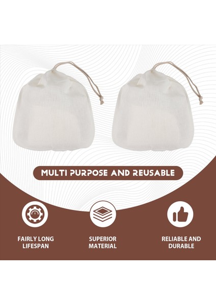 2 Parçalı Peynir Bezi, Ince Örgü Kordon Cheesecloth Çanta, Filtreleme Için Çok Kullanımlı Peynir Bezi, Yeniden Kullanılabilir Gıda Filtresi (Yurt Dışından) fırsatları