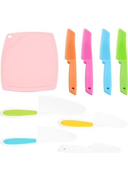 9 Adet Çocuk Yemek Seti, Plastik Çocukların Güvenli Pişirme Şefi Bıçak ve Kesme Tahtası, Çocuklar Meyve Salata Bıçakları (Yurt Dışından) fiyatları